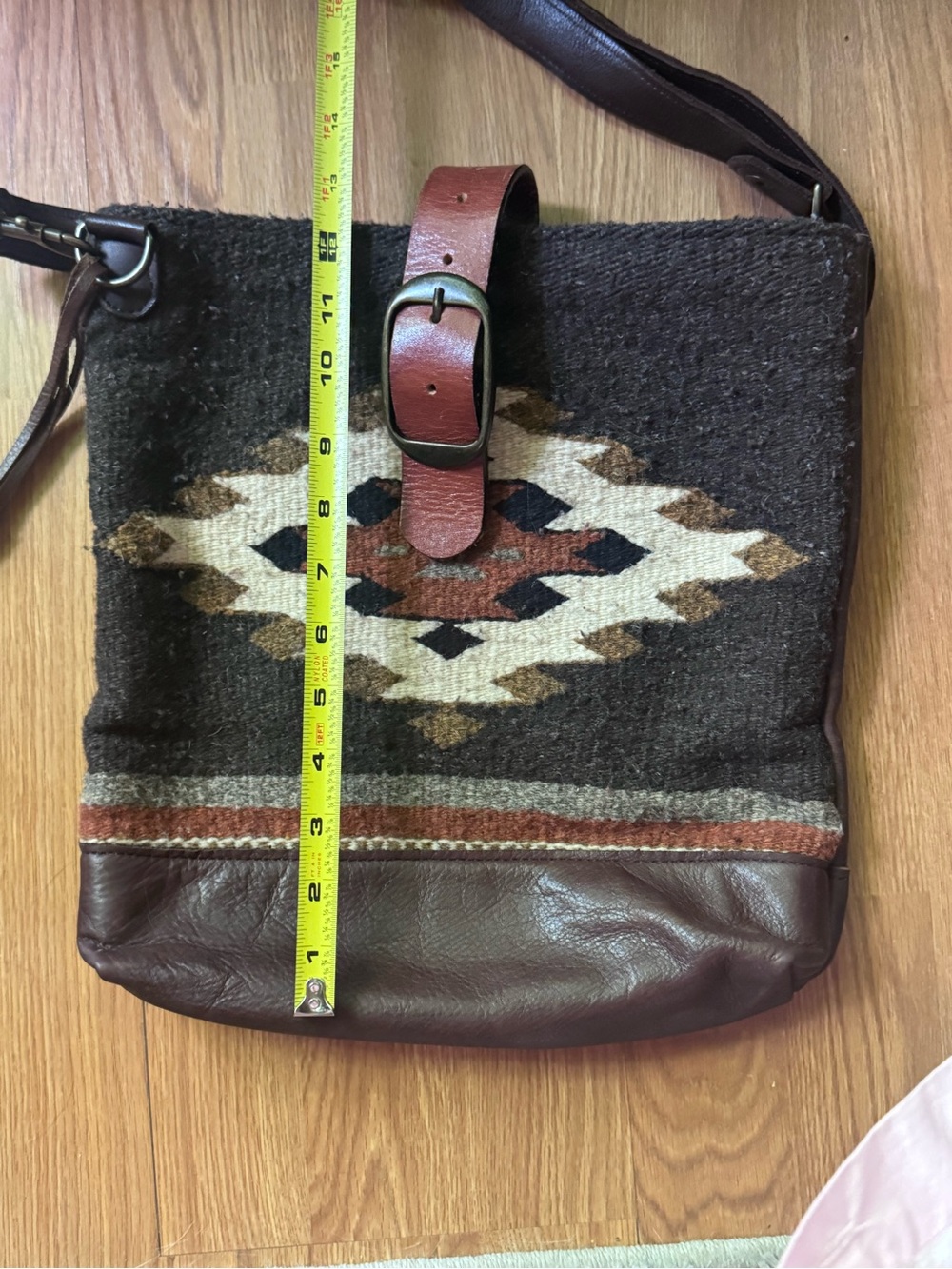 McFadin Wool & Leather Southwestern Crossbody Bag - Picture 6 of 7